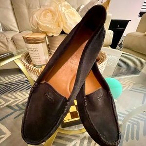 Coach Women's Amber Loafer Dark Brown Suede Flat Slip On Casual Shoe - Size 8.5